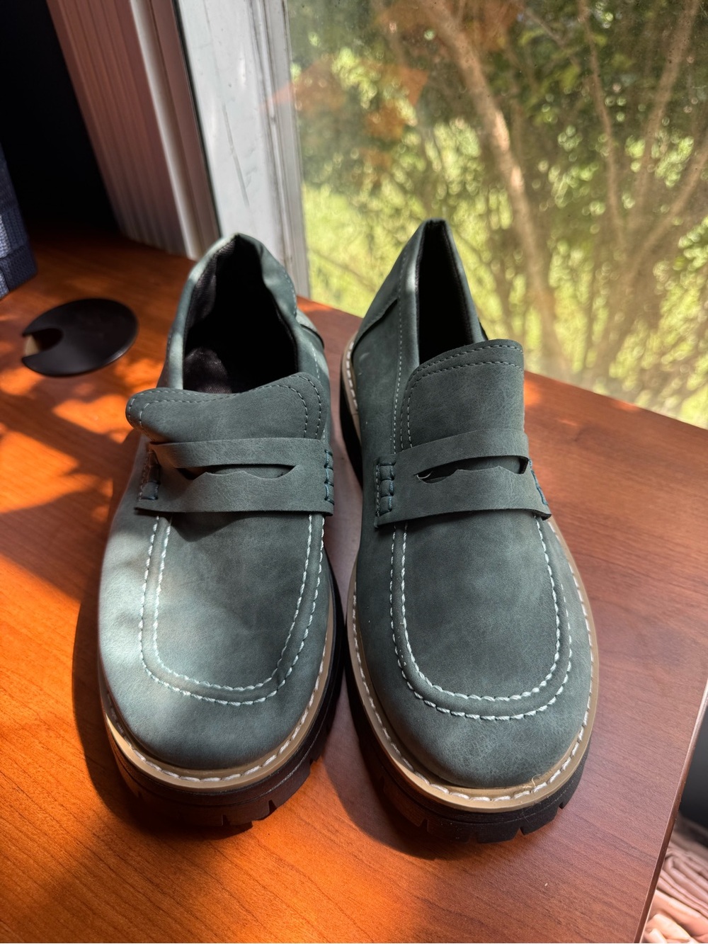 Men's Green Suede Loafers - Classic Penny Loafer Style